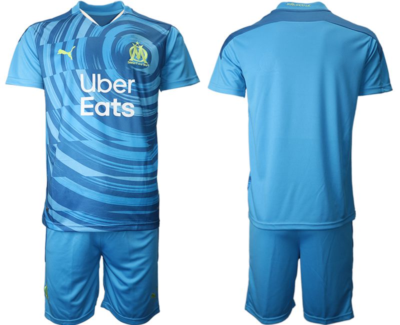 Men 2020-2021 club Olympique de Marseille away blue Soccer Jerseys->marseille jersey->Soccer Club Jersey